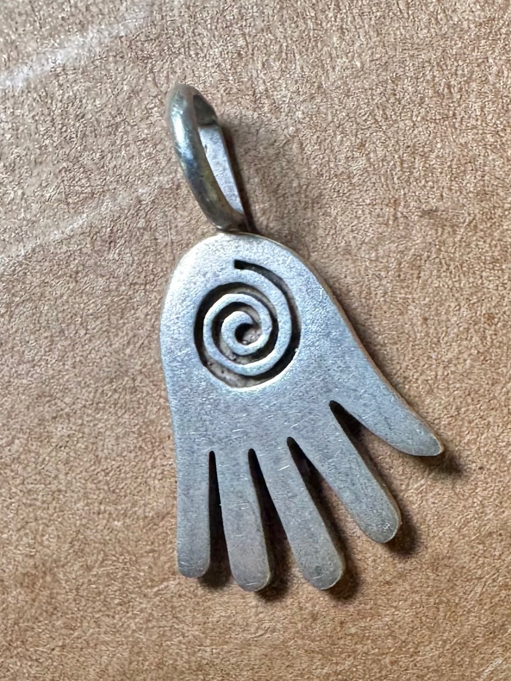 Vintage Southwestern Sterling Silver "Healing Hand" Spiral Pendant